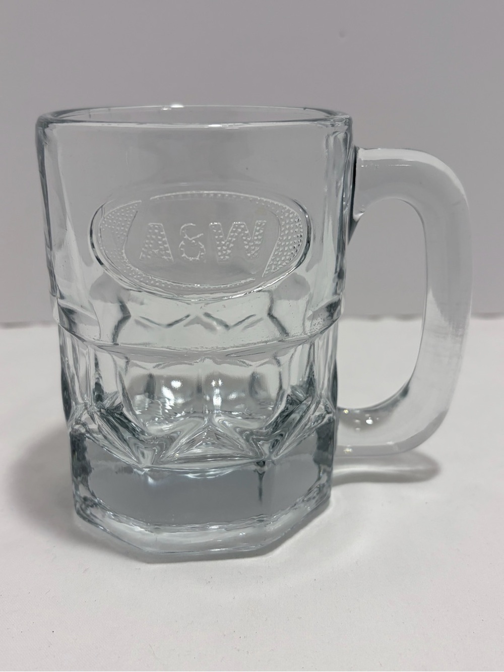Vintage A&W Clear Glass Mug Root Beer Mug